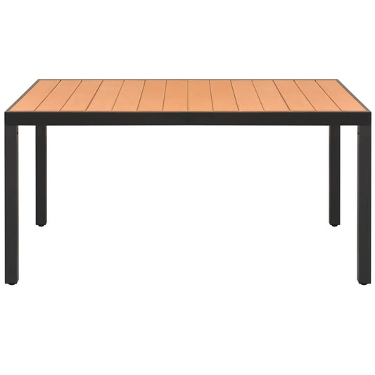 Gartentisch Braun 150x90x74 cm Aluminium und WPC