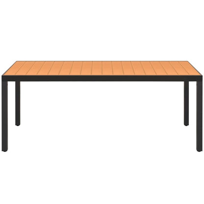 Gartentisch Braun 185x90x74 cm Aluminium und WPC