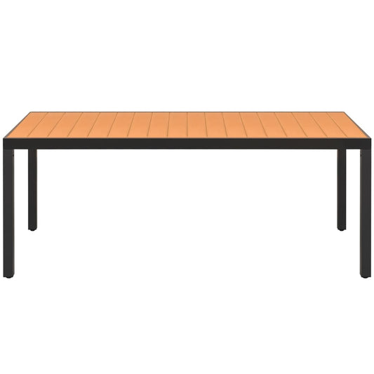 Gartentisch Braun 185x90x74 cm Aluminium und WPC