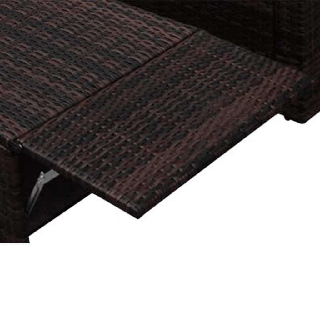 2-tlg. Garten-Lounge-Set mit Kissen Poly Rattan Braun