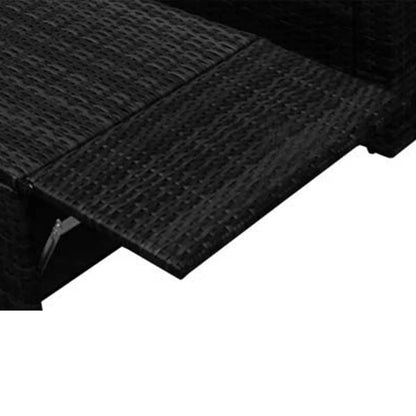 2-tlg. Garten-Lounge-Set mit Kissen Poly Rattan Schwarz