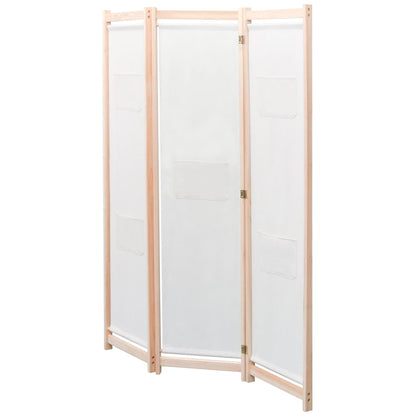 3-teiliger Raumteiler Creme 120 x 170 x 4 cm Stoff