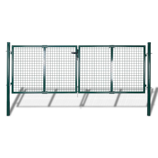 Zauntor Stahl 306 x 100 cm Grün