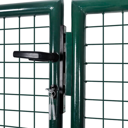 Zauntor Stahl 306 x 100 cm Grün