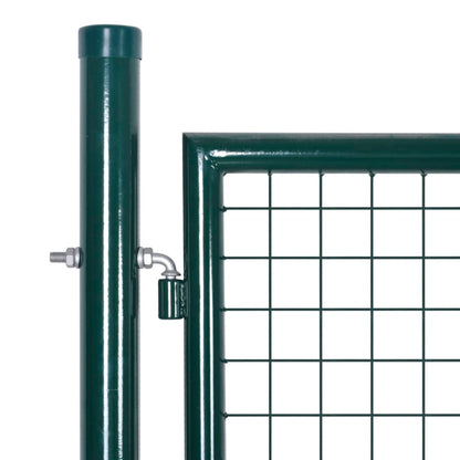Zauntor Stahl 306 x 100 cm Grün