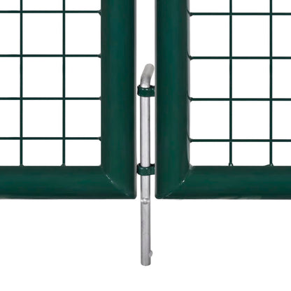 Zauntor Stahl 306 x 100 cm Grün