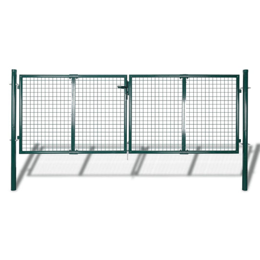 Zauntor Stahl 306 x 125 cm Grün