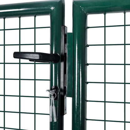 Zauntor Stahl 306 x 125 cm Grün