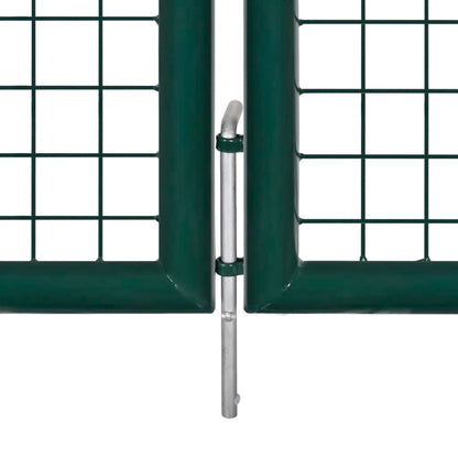 Zauntor Stahl 306 x 125 cm Grün