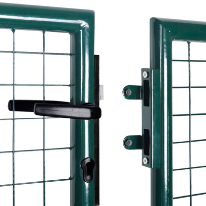 Zauntor Stahl 306 x 125 cm Grün
