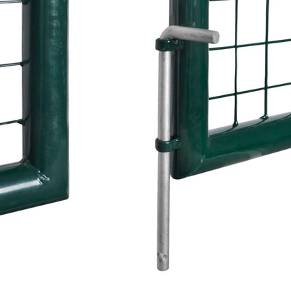 Zauntor Stahl 306 x 125 cm Grün