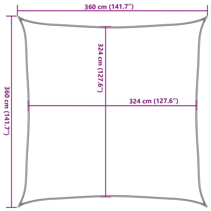 Sonnensegel HDPE Quadratisch 3,6 x 3,6 m Weiß