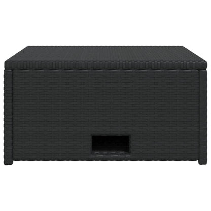 4-tlg. Garten-Lounge-Set mit Auflagen Poly Rattan Schwarz
