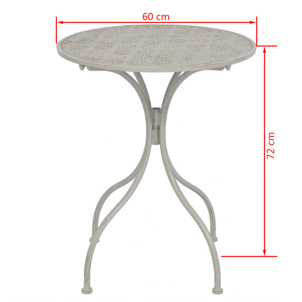 3-tlg. Bistro-Set Stahl Grau