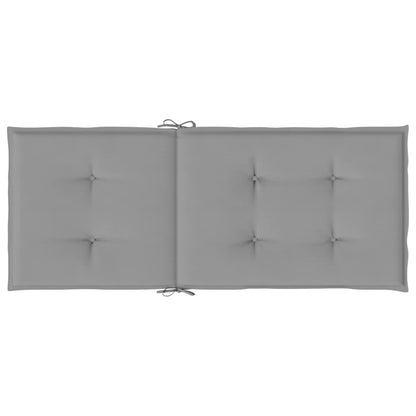 Gartenstuhlauflagen für Hochlehner 2 Stk. Grau 120x50x3cm Stoff