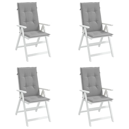 Gartenstuhlauflagen für Hochlehner 4 Stk. Grau 120x50x3cm Stoff