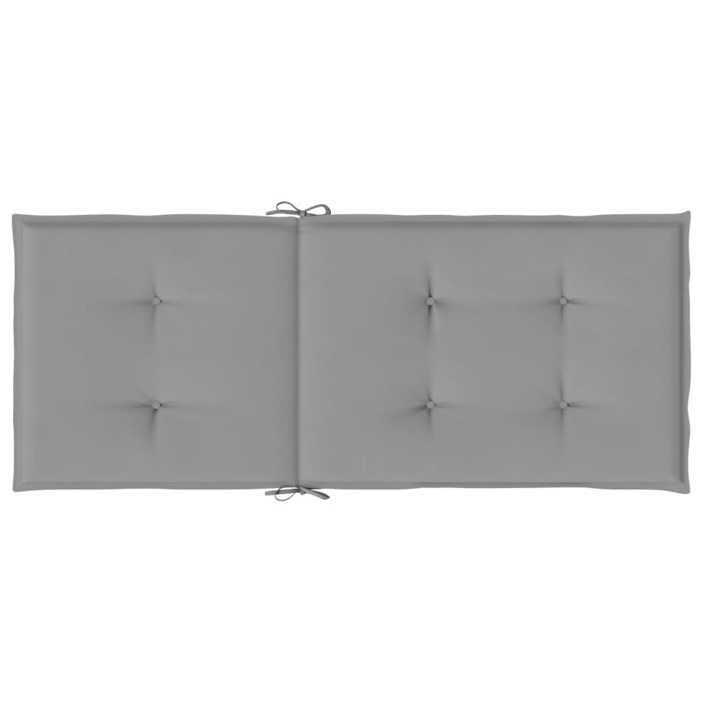 Gartenstuhlauflagen für Hochlehner 4 Stk. Grau 120x50x3cm Stoff