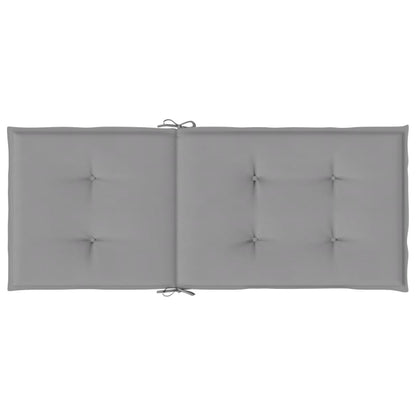 Gartenstuhlauflagen für Hochlehner 4 Stk. Grau 120x50x3cm Stoff