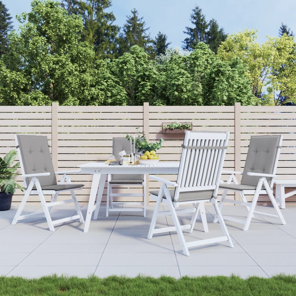 Gartenstuhlauflagen für Hochlehner 4 Stk. Grau 120x50x3cm Stoff