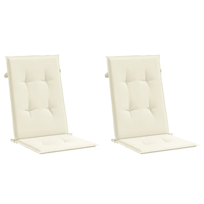 Gartenstuhlauflagen für Hochlehner 2Stk. Creme 120x50x3cm Stoff