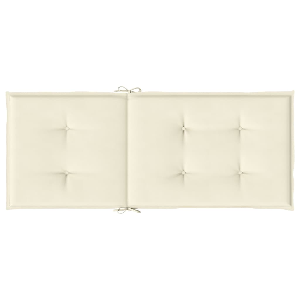 Gartenstuhlauflagen für Hochlehner 2Stk. Creme 120x50x3cm Stoff