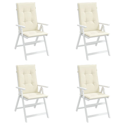 Gartenstuhlauflagen für Hochlehner 4Stk. Creme 120x50x3cm Stoff