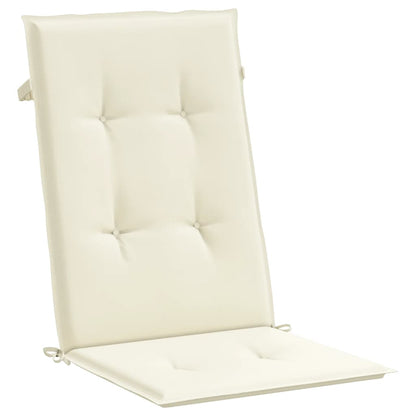 Gartenstuhlauflagen für Hochlehner 4Stk. Creme 120x50x3cm Stoff