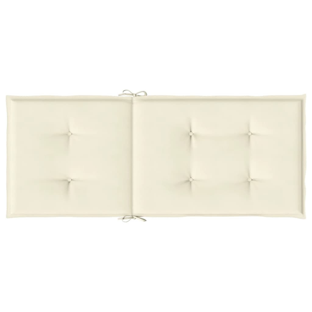 Gartenstuhlauflagen für Hochlehner 4Stk. Creme 120x50x3cm Stoff