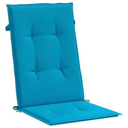 Gartenstuhlauflagen für Hochlehner 2 Stk. Blau 120x50x3cm Stoff