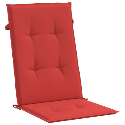 Gartenstuhlauflagen für Hochlehner 4 Stk. Rot 120x50x3 cm Stoff
