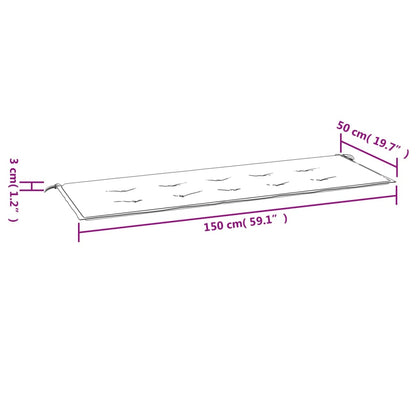Havebænkepude antracit 150x50x3 cm Oxford stof