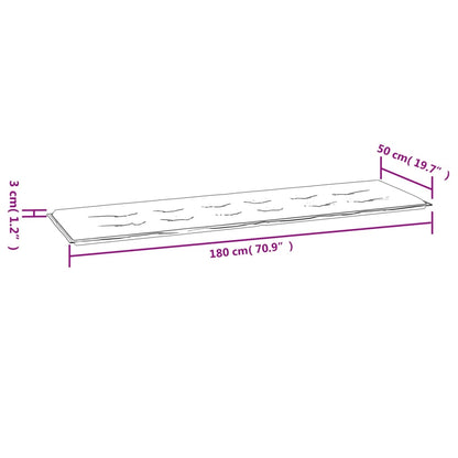 Havebænkpude antracit 180x50x3 cm Oxford stof