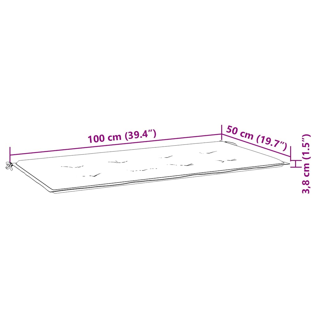 Gartenbank-Auflage Grau 100x50x4 cm Oxford-Gewebe