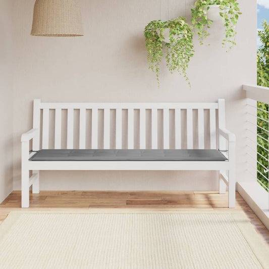 Havebænkpude grå 180x50x3 cm Oxford stof