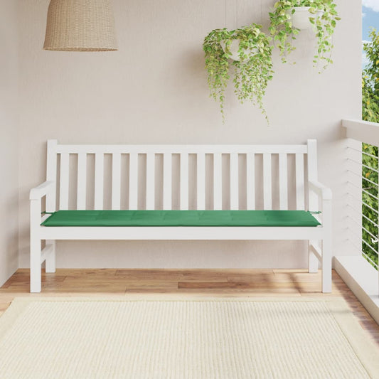 Havebænkpude Grøn 180x50x3 cm Oxford stof