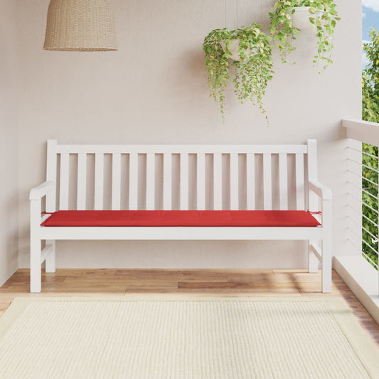 Havebænkpude Rød 180x50x3 cm Oxford stof