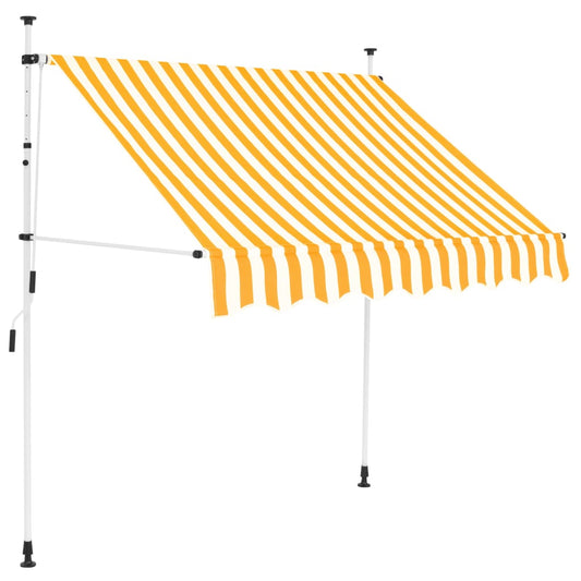Einziehbare Markise Handbetrieben 200 cm Orange/Weiß Gestreift
