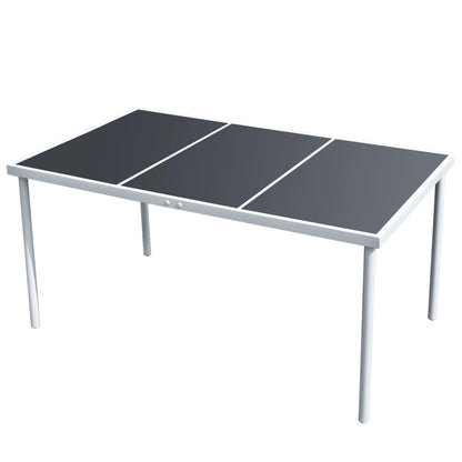 Gartentisch 150x90x74 cm Schwarz Stahl