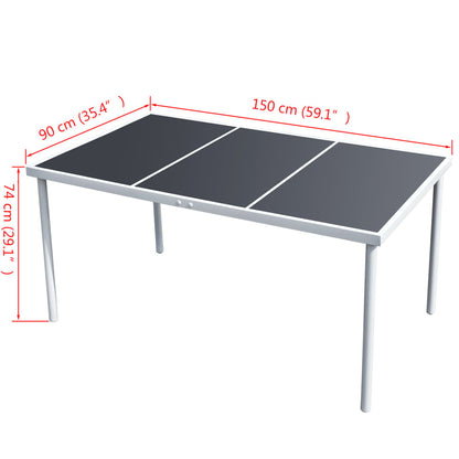Gartentisch 150x90x74 cm Schwarz Stahl