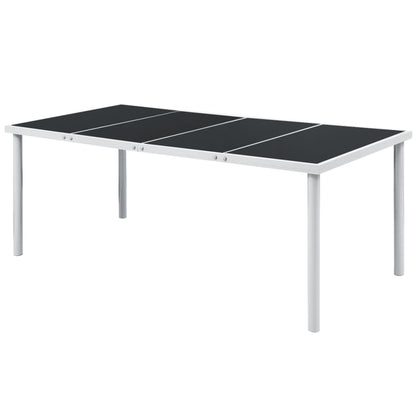 Gartentisch 190x90x74 cm Schwarz Stahl