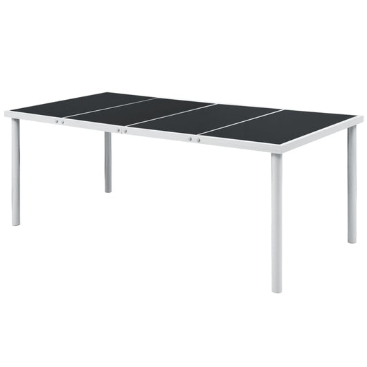 Gartentisch 190x90x74 cm Schwarz Stahl