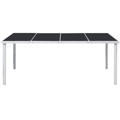 Gartentisch 190x90x74 cm Schwarz Stahl