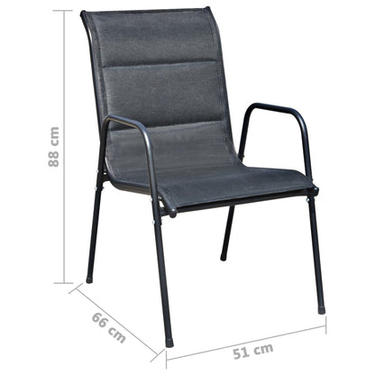 9-tlg. Garten-Essgruppe Stahl Schwarz