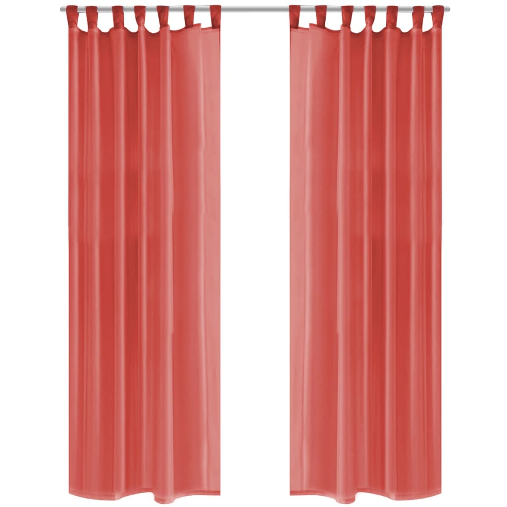 Voile-Gardinen 2 Stk. 140 x 225 cm Rot