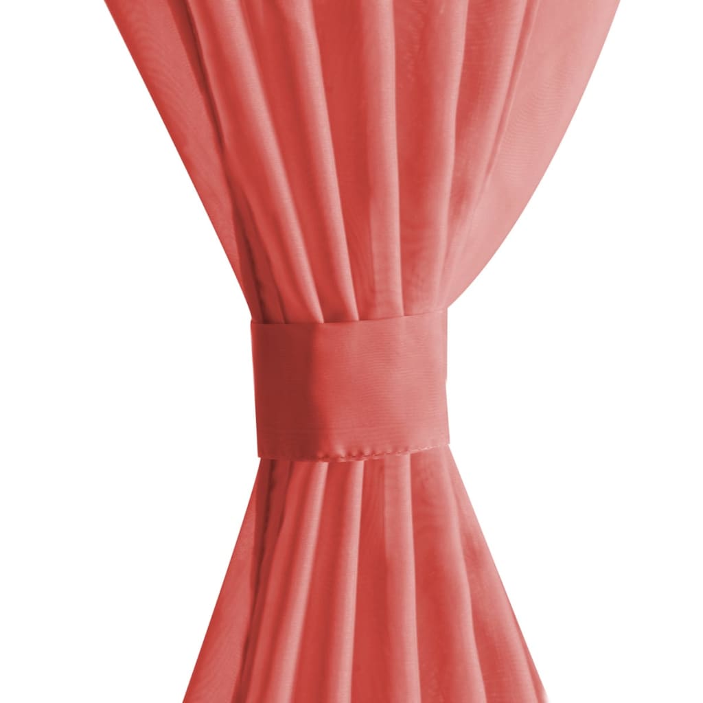 Voile-Gardinen 2 Stk. 140 x 225 cm Rot