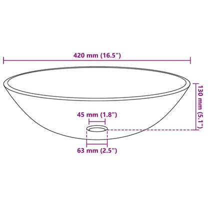 Waschbecken Hartglas 42 cm schwarz