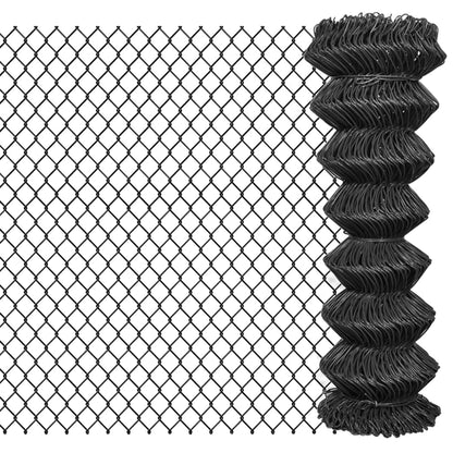 Maschendrahtzaun 15 x 1,25 m Stahl Grau
