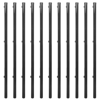 Maschendrahtzaun mit Bodenhülsen 0,8x25 m Grau