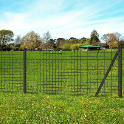 Eurozaun Stahl 25 x 1,2 m Grau