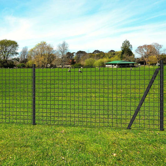 Eurozaun Stahl 25 x 1,2 m Grau